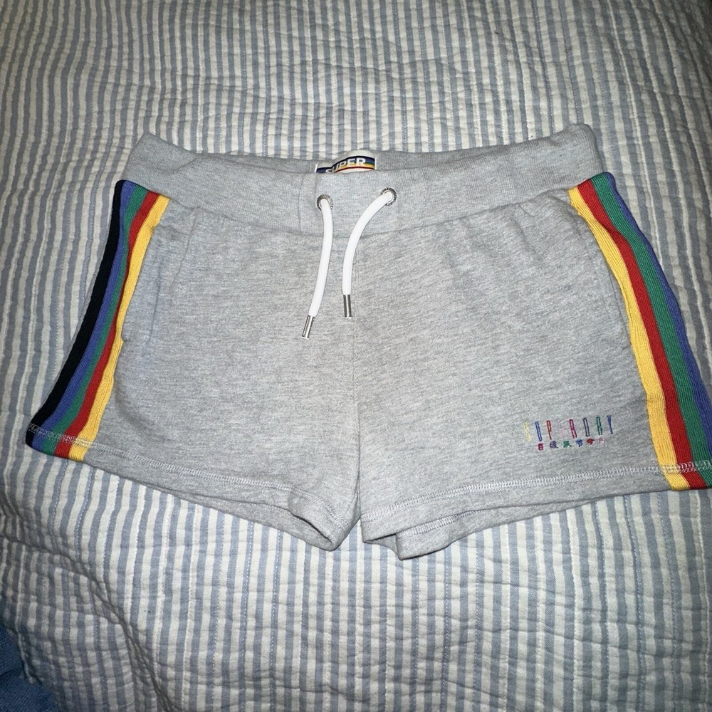 SUPERDRY CO  Rainbow Short Shorts Size 12 Gray  Carly Carnival - Picture 2 of 12